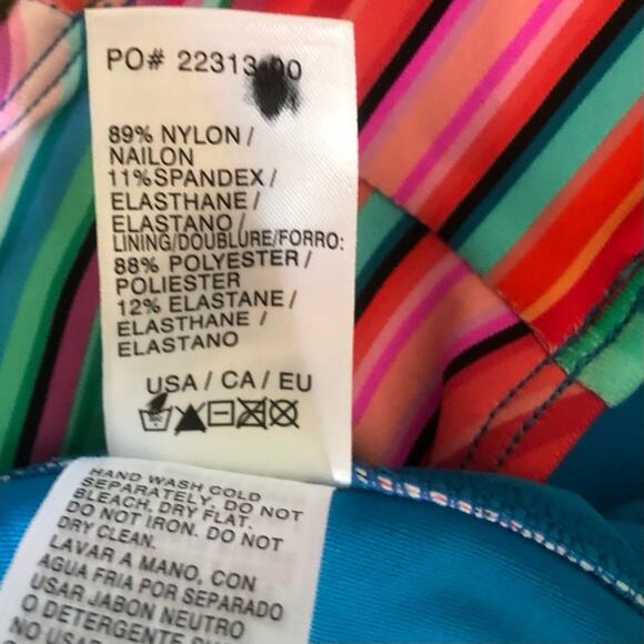 Next NWT Women’s Tavarua High Waist High Leg Bold Colorful Stripe Swim Bottom LG - Picture 7 of 7